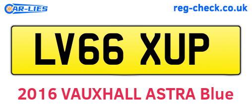 LV66XUP are the vehicle registration plates.