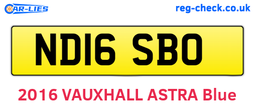 ND16SBO are the vehicle registration plates.
