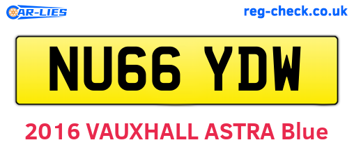 NU66YDW are the vehicle registration plates.