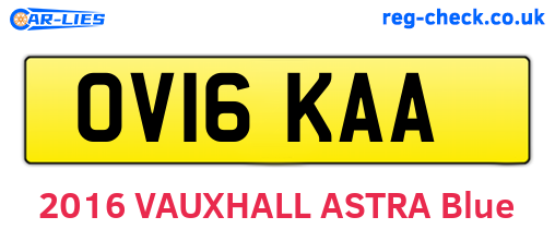 OV16KAA are the vehicle registration plates.