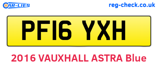 PF16YXH are the vehicle registration plates.