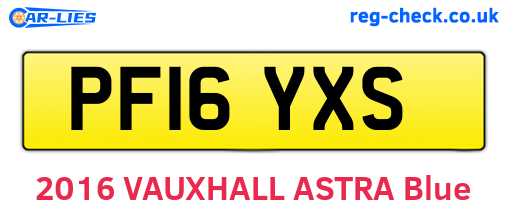 PF16YXS are the vehicle registration plates.
