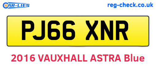 PJ66XNR are the vehicle registration plates.