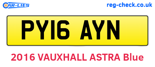 PY16AYN are the vehicle registration plates.