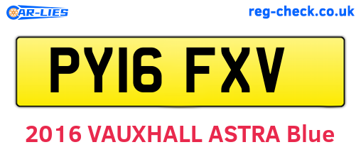 PY16FXV are the vehicle registration plates.