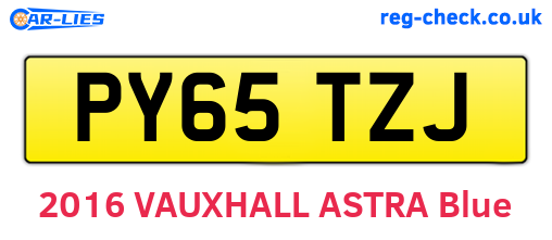 PY65TZJ are the vehicle registration plates.