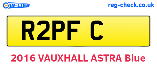 R2PFC are the vehicle registration plates.