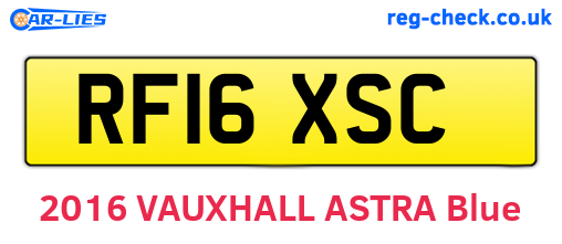 RF16XSC are the vehicle registration plates.