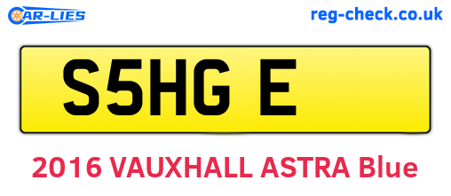 S5HGE are the vehicle registration plates.