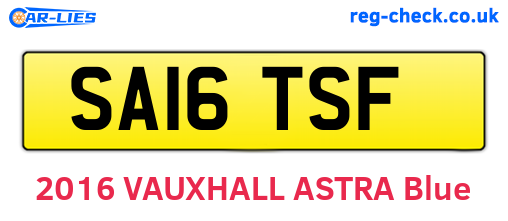 SA16TSF are the vehicle registration plates.