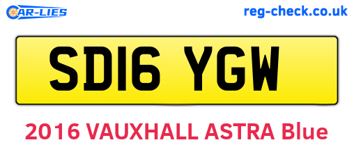 SD16YGW are the vehicle registration plates.