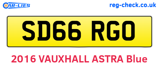 SD66RGO are the vehicle registration plates.