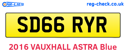 SD66RYR are the vehicle registration plates.