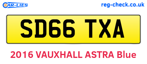 SD66TXA are the vehicle registration plates.
