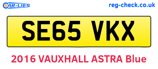 SE65VKX are the vehicle registration plates.