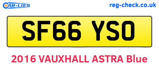 SF66YSO are the vehicle registration plates.