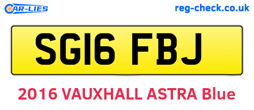 SG16FBJ are the vehicle registration plates.