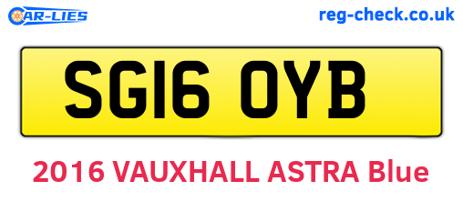SG16OYB are the vehicle registration plates.
