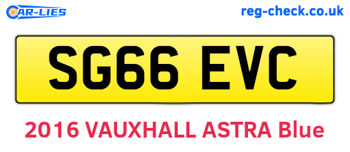 SG66EVC are the vehicle registration plates.