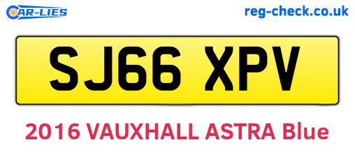 SJ66XPV are the vehicle registration plates.