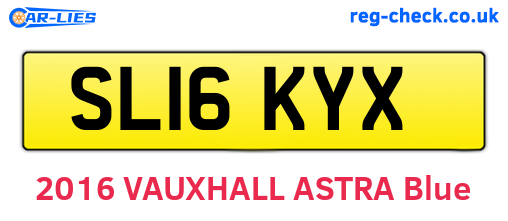 SL16KYX are the vehicle registration plates.