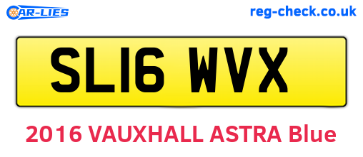 SL16WVX are the vehicle registration plates.