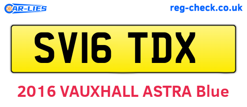 SV16TDX are the vehicle registration plates.