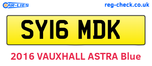 SY16MDK are the vehicle registration plates.