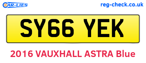 SY66YEK are the vehicle registration plates.