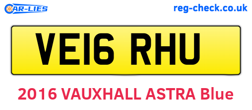 VE16RHU are the vehicle registration plates.