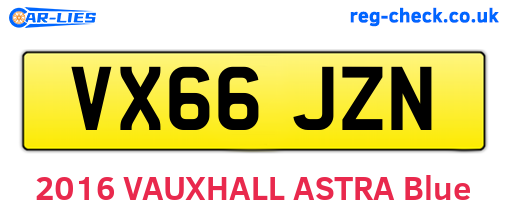 VX66JZN are the vehicle registration plates.