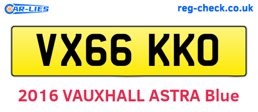 VX66KKO are the vehicle registration plates.