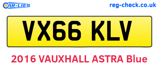 VX66KLV are the vehicle registration plates.