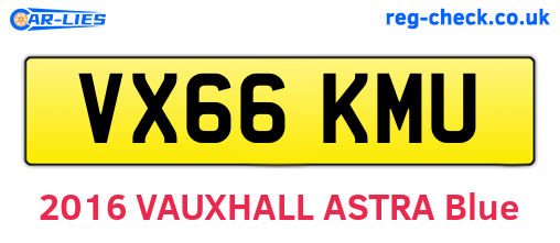 VX66KMU are the vehicle registration plates.
