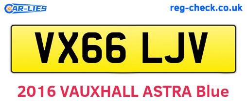 VX66LJV are the vehicle registration plates.