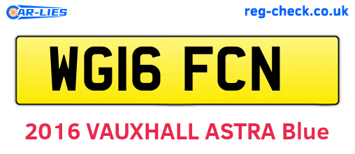 WG16FCN are the vehicle registration plates.