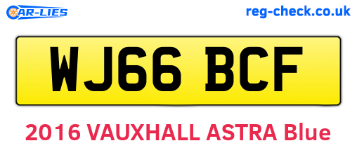 WJ66BCF are the vehicle registration plates.