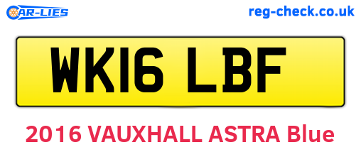 WK16LBF are the vehicle registration plates.