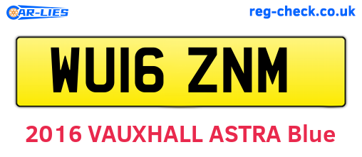 WU16ZNM are the vehicle registration plates.