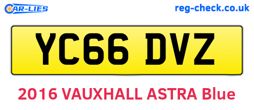 YC66DVZ are the vehicle registration plates.