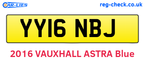 YY16NBJ are the vehicle registration plates.