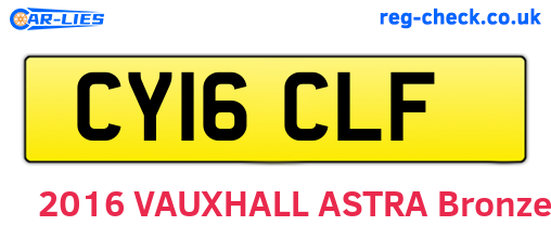 CY16CLF are the vehicle registration plates.