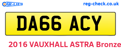DA66ACY are the vehicle registration plates.