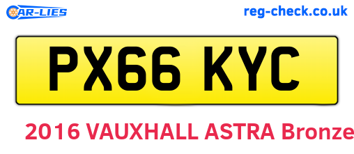 PX66KYC are the vehicle registration plates.