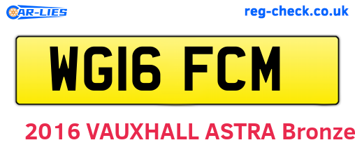 WG16FCM are the vehicle registration plates.