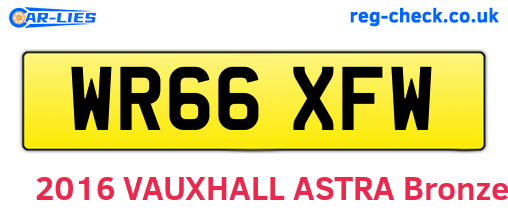 WR66XFW are the vehicle registration plates.