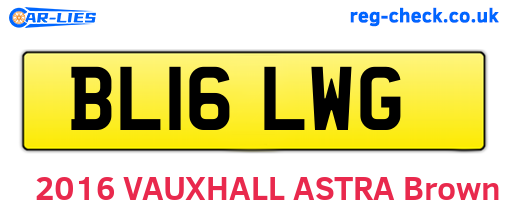 BL16LWG are the vehicle registration plates.
