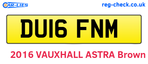 DU16FNM are the vehicle registration plates.
