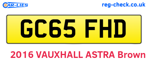 GC65FHD are the vehicle registration plates.