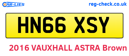 HN66XSY are the vehicle registration plates.